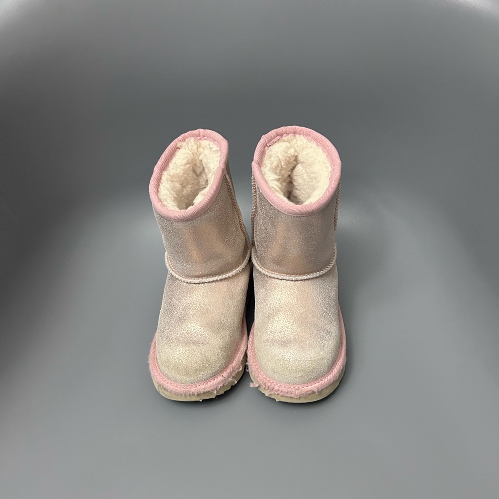 UGG Pink and Cream Shearling Boots